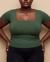 Basic Top Short Sleeve Low Neck