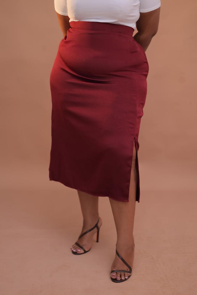 Side Slit Work Skirt
