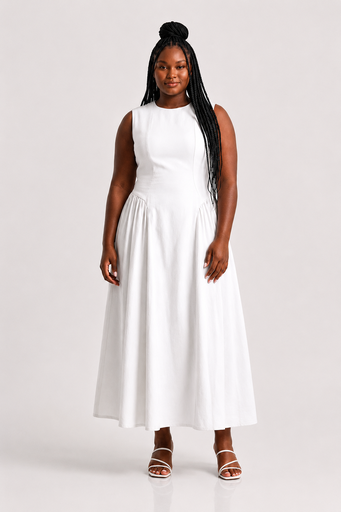 Princess Midi Dress — White