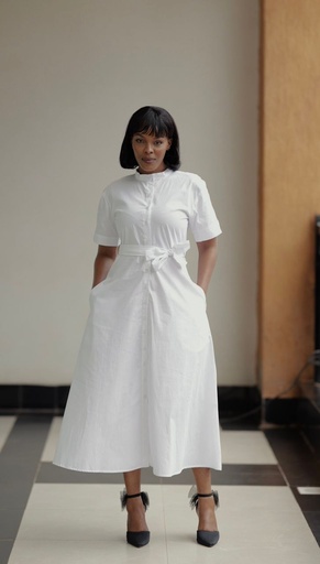 Cotton Studio Shirt Dress — White