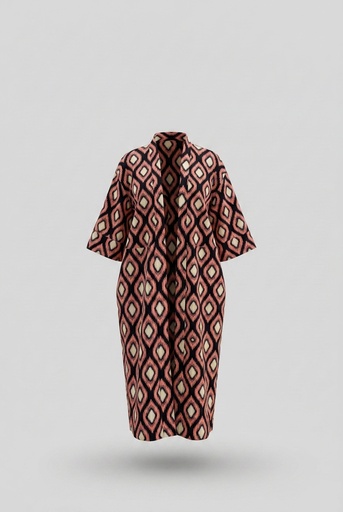 African Print Kimono — Pink