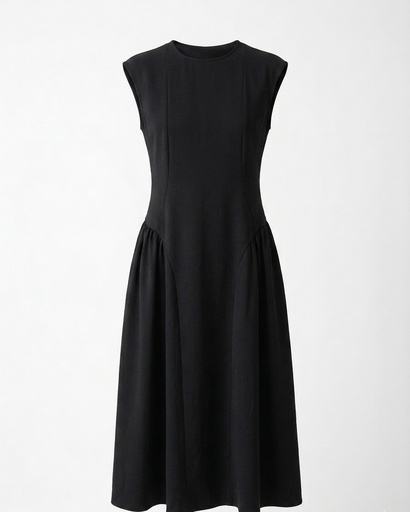 Princess Midi Dress — Black