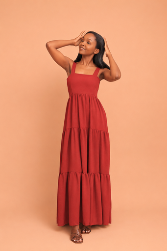 Flow Maxi Dress — Maroon