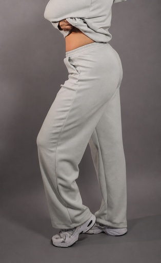 Cozy Wide-Leg Sweat Pant — Grey