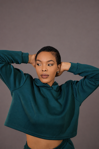 Everyday Cropped Hoodie — Green