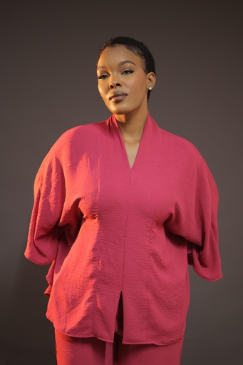 Elegant Kaftan Blouse — Pink